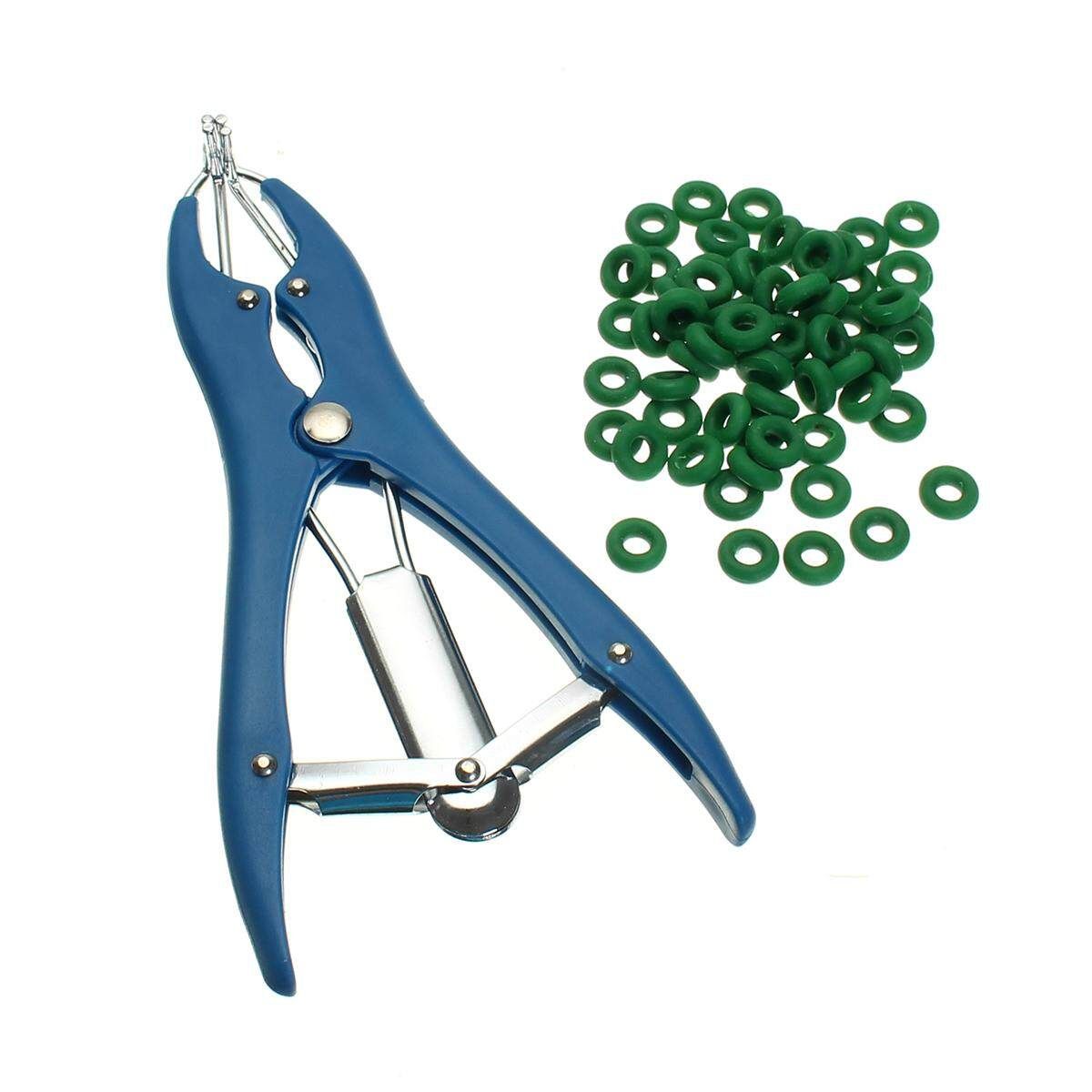 1 Plier For Sheep Castration Banding Tail Applicator Marking Farm W/ 100 Rings