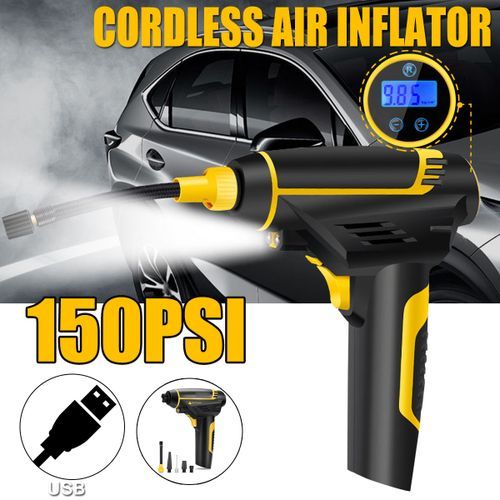 150PSI LCD Digital Tyre Inflator Cordless Handheld Air Compressor Automatic Pump