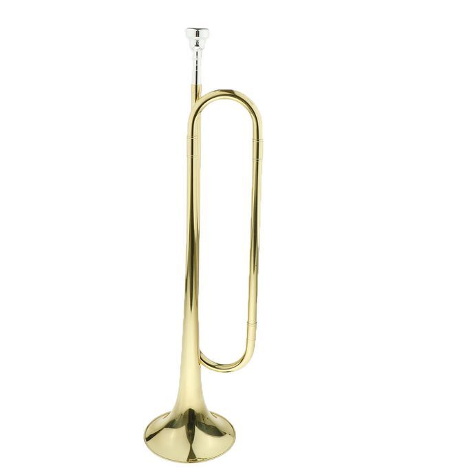 1 Set Students Bugle Cavalry Trumpet Brass Instrument Golden