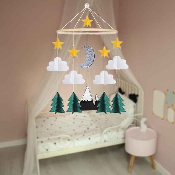 Crib Mobile Wind Up Kids Room Crib Baby Toy Props Rockery