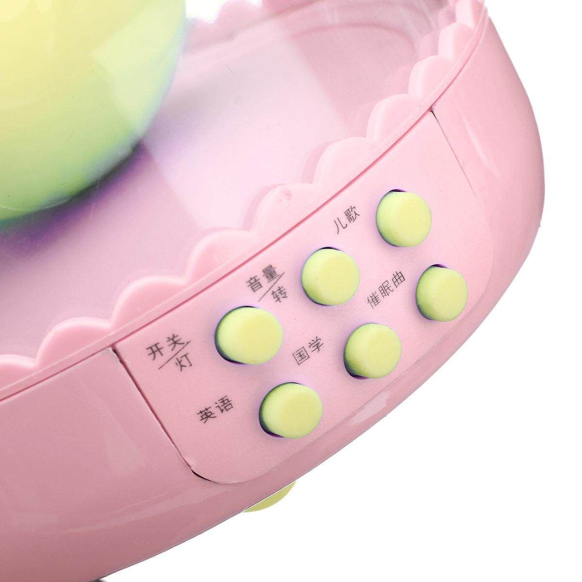 Baby Crib Mobile Bed Bell Hanging Holder Music Box Arch Night Light Newborn Toy Pink