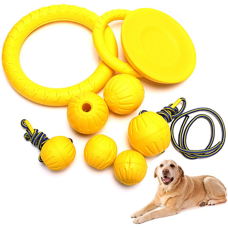1Pc Interactive Dog Chew Toy Durable EVA Rope Ball Disc Flyer Tug Toy For Fetch Throwing Retrieving At The Beach Lake Pool-Elastic Rope