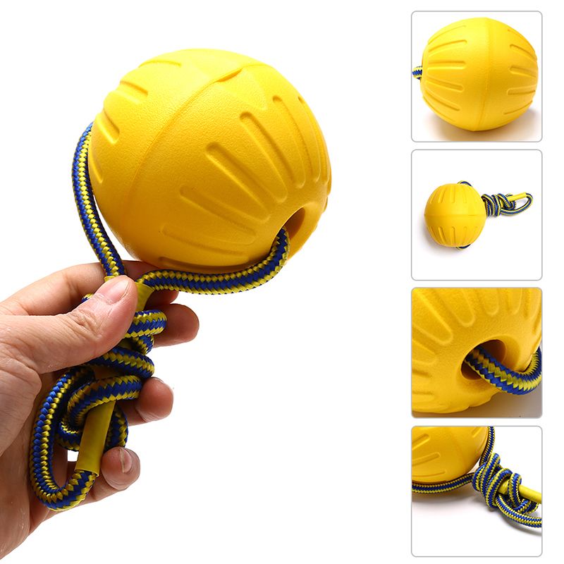 1Pc Interactive Dog Chew Toy Durable EVA Rope Ball Disc Flyer Tug Toy For Fetch Throwing Retrieving At The Beach Lake Pool-Elastic Rope