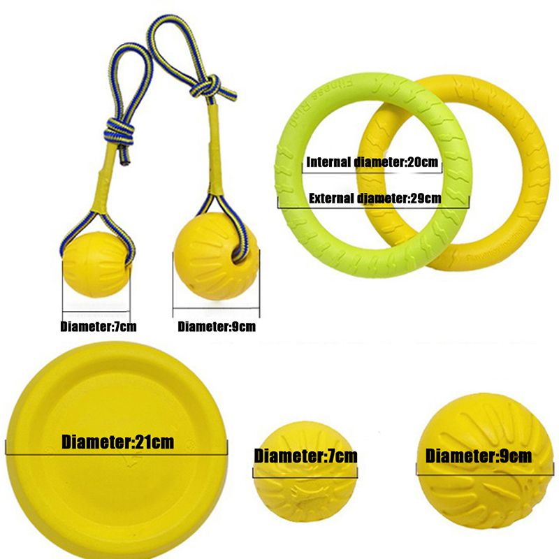 1Pc Interactive Dog Chew Toy Durable EVA Rope Ball Disc Flyer Tug Toy For Fetch Throwing Retrieving At The Beach Lake Pool-Elastic Rope