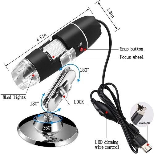 Digital USB Microscope With Camera – 50x To 1600x