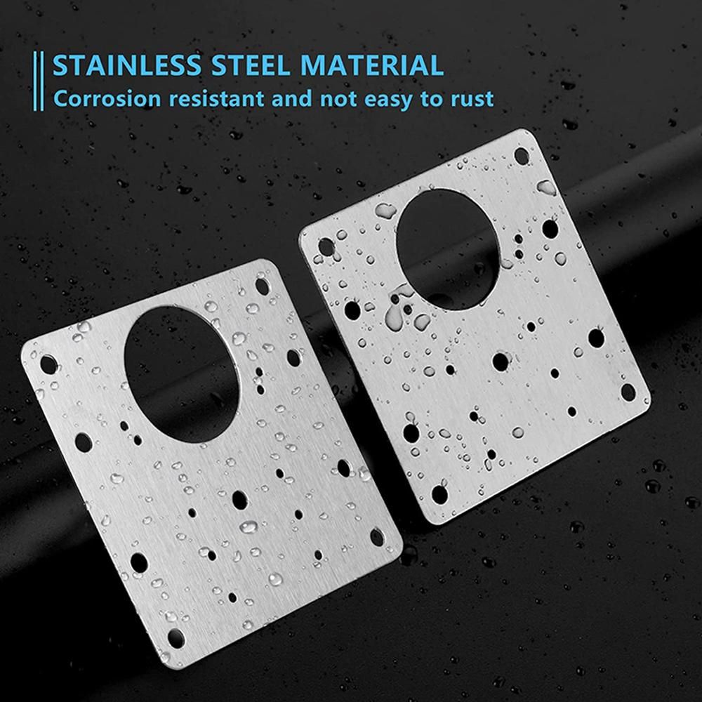 10PCS Cabinet Hinge Repairs Plate Kit Stainless Steel Kitchen Cupboard Door Hinge Repairing Brackets with Fixing Screws for Protecting Kitchen Cabinet Furniture Doors