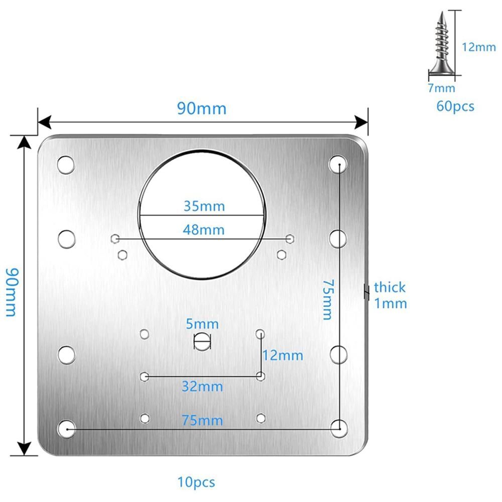 10PCS Cabinet Hinge Repairs Plate Kit Stainless Steel Kitchen Cupboard Door Hinge Repairing Brackets with Fixing Screws for Protecting Kitchen Cabinet Furniture Doors