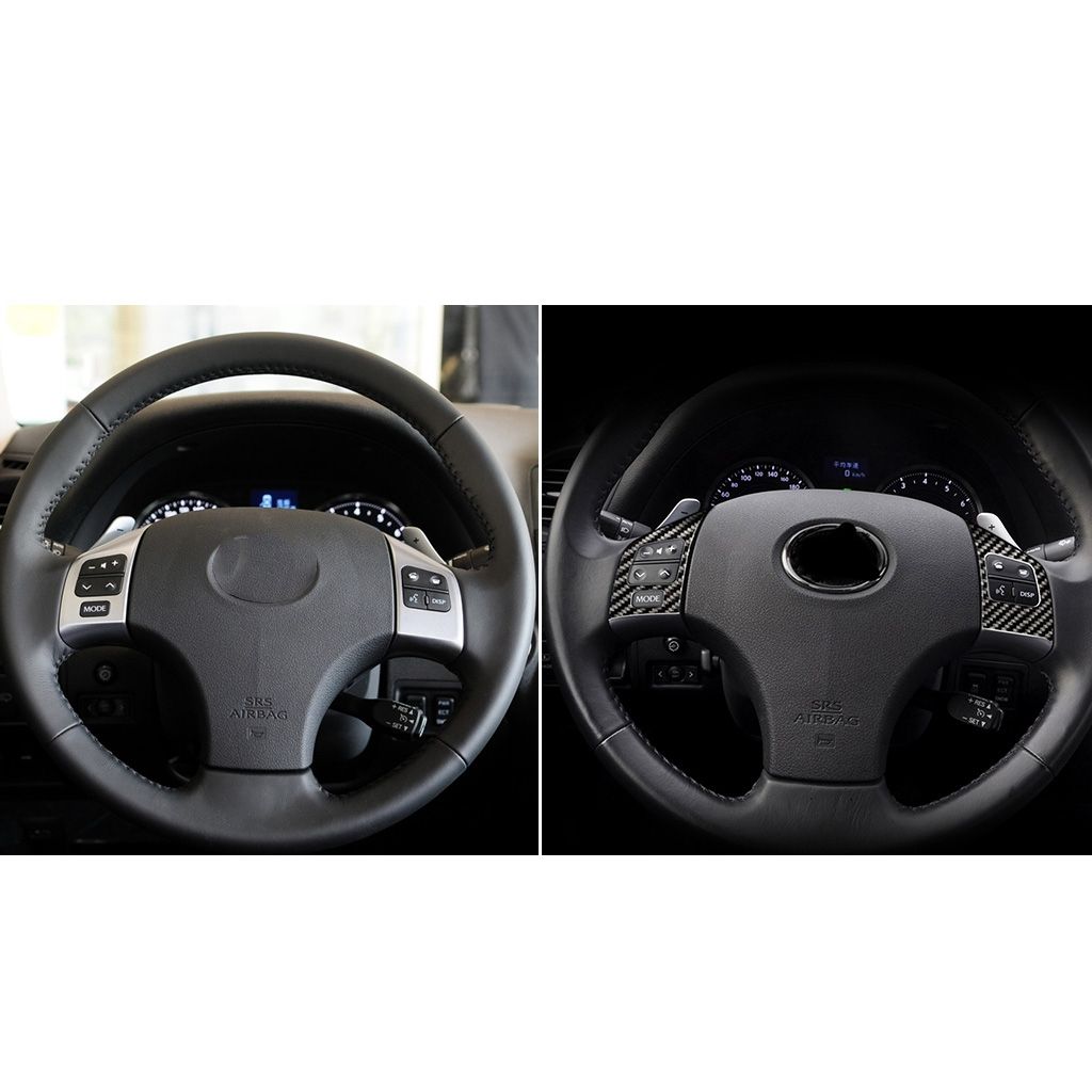 Car Carbon Fiber Steering Wheel Button A Decorative Sticker For Lexus IS250 300 350C 2006-2012 Left And Right Drive Universal