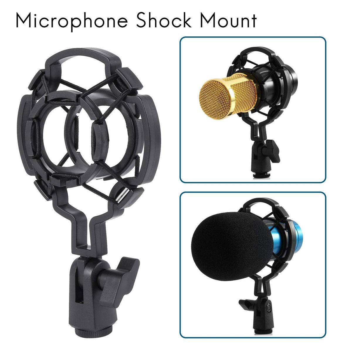 Universal Professional Condenser Microphone Mic Shock Mount Holder Studio Recording Bracket For Large Diaphram Mic Clip