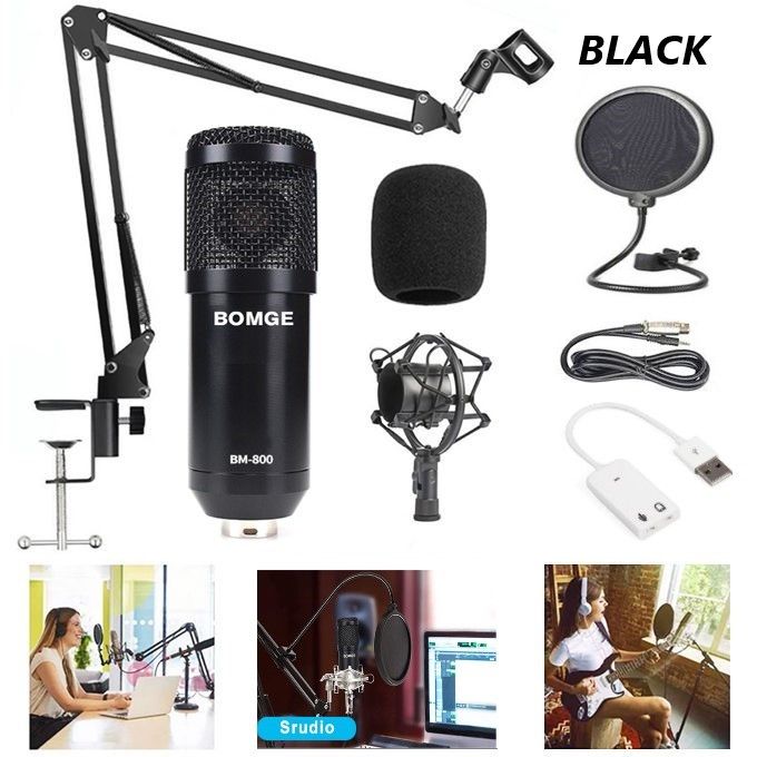 BM800 Condenser Microphone Set, Suitable For Live Broadcast Singing Recording
