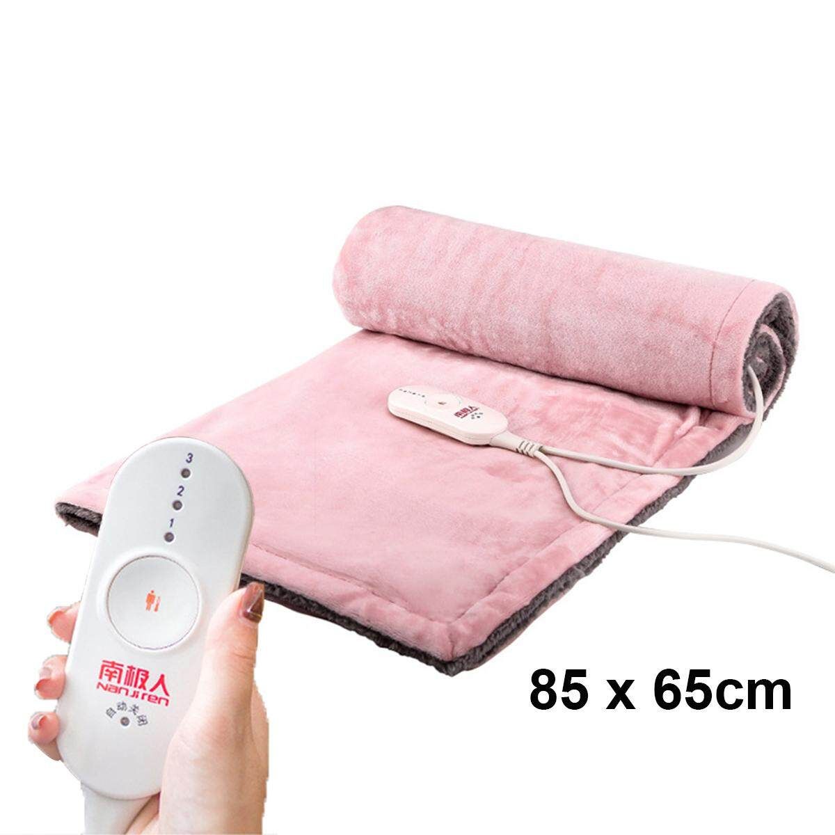 Electric Heated Throw Over Under Blanket 3Heating Control Washable Warm Mattress Pink 85 * 65cm