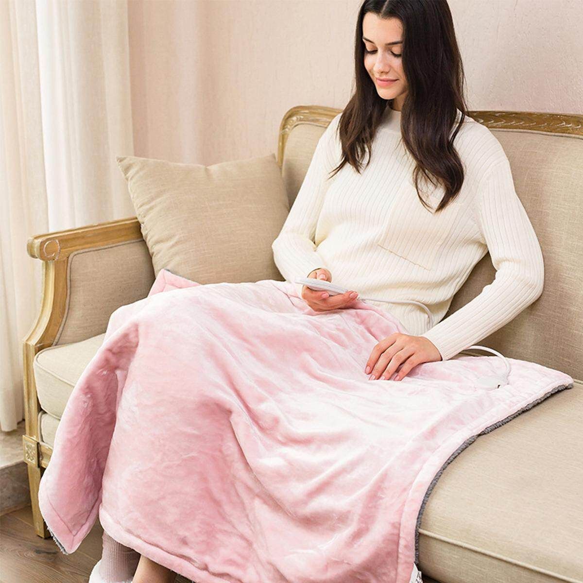 Electric Heated Throw Over Under Blanket 3Heating Control Washable Warm Mattress Pink 85 * 65cm