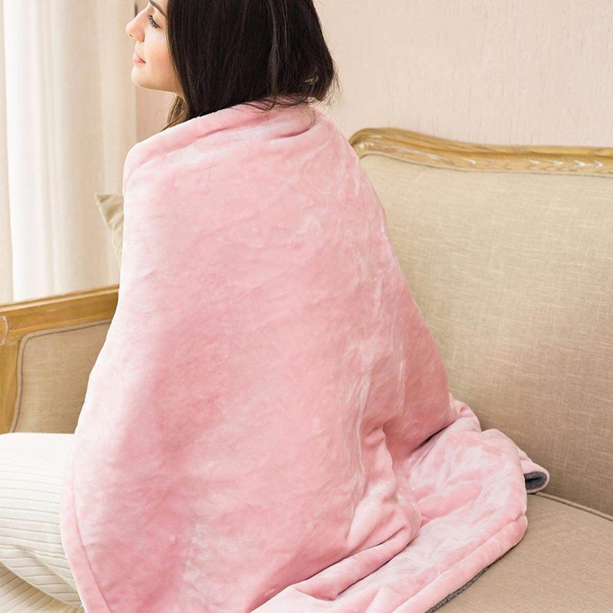 Electric Heated Throw Over Under Blanket 3Heating Control Washable Warm Mattress Pink 85 * 65cm