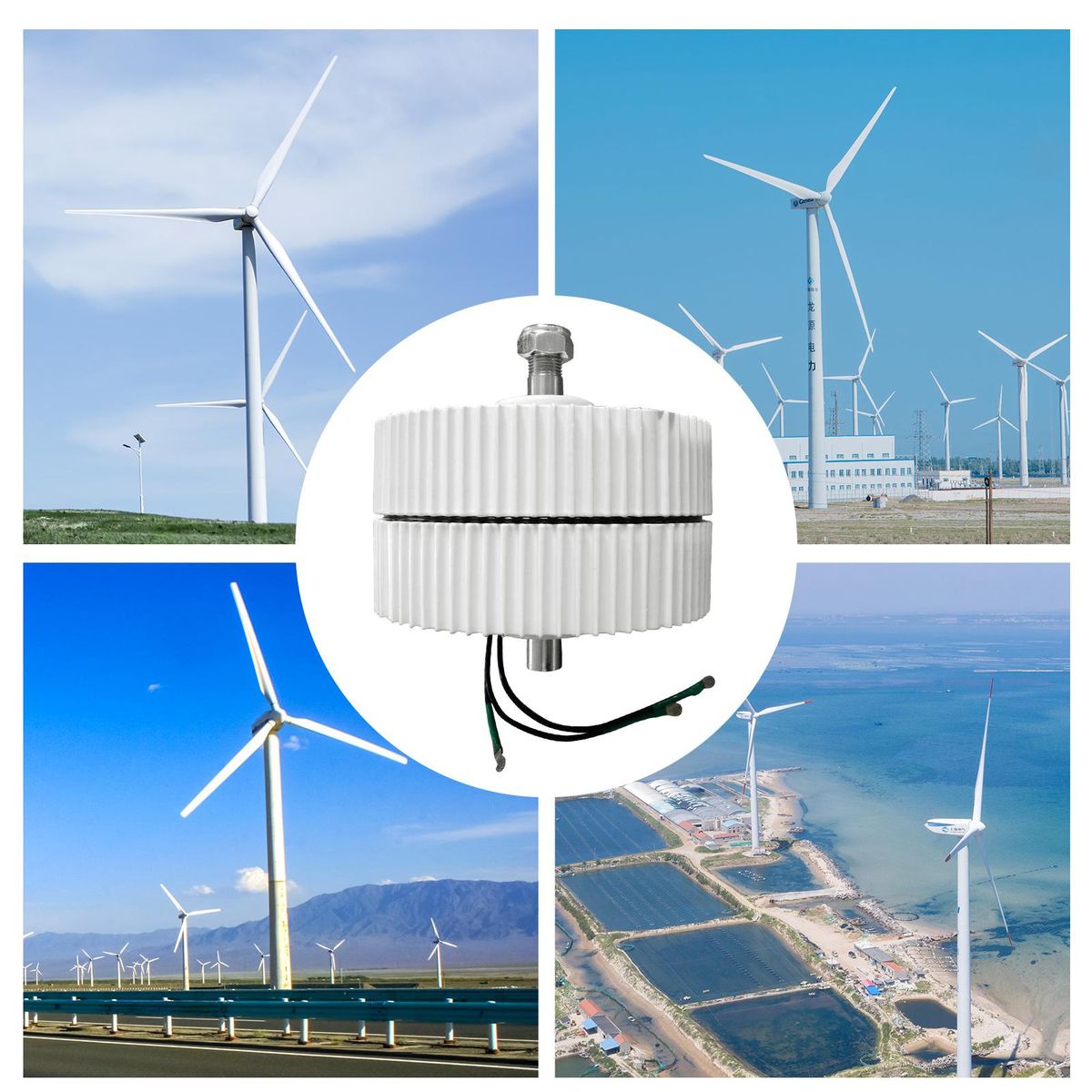 400W 12V Three-phase AC Permanent Magnet Generator Mini High Efficiency 950RPM Low Speed Wind Generator Motor AC Alternator for Wind Generators DIY