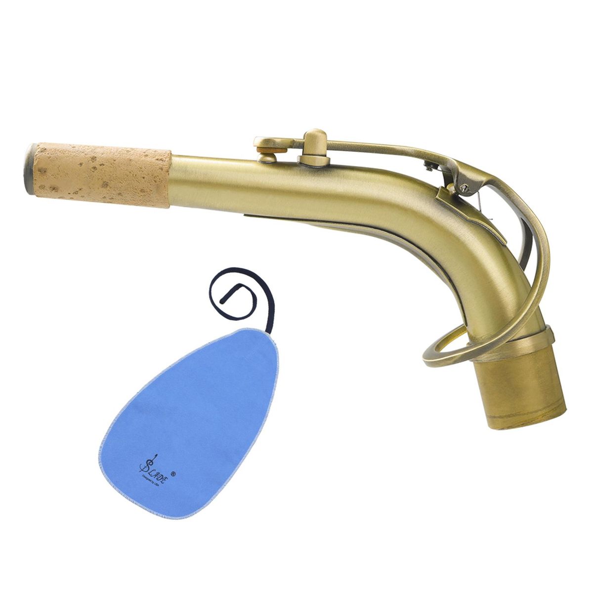 B65 Alto Saxophone Sax Bend Neck Brass E-flat Alto Sax Elbow 24.5mm Nozzle with Professional Leather Pad Heat-Insulating Sax Replacement Part