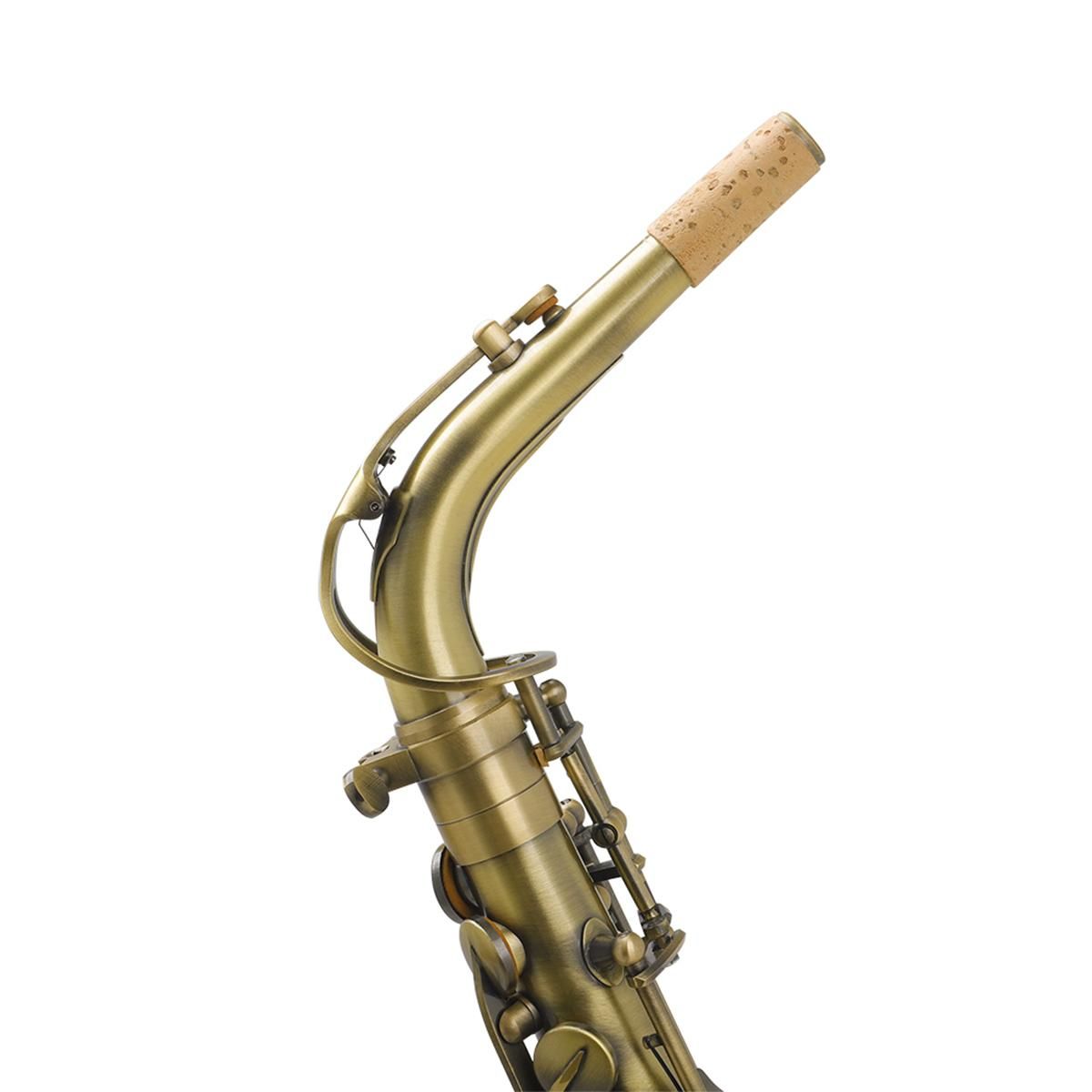 B65 Alto Saxophone Sax Bend Neck Brass E-flat Alto Sax Elbow 24.5mm Nozzle with Professional Leather Pad Heat-Insulating Sax Replacement Part