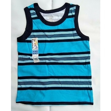 Boys Sleeveless T-shirt- Blue- Stripe