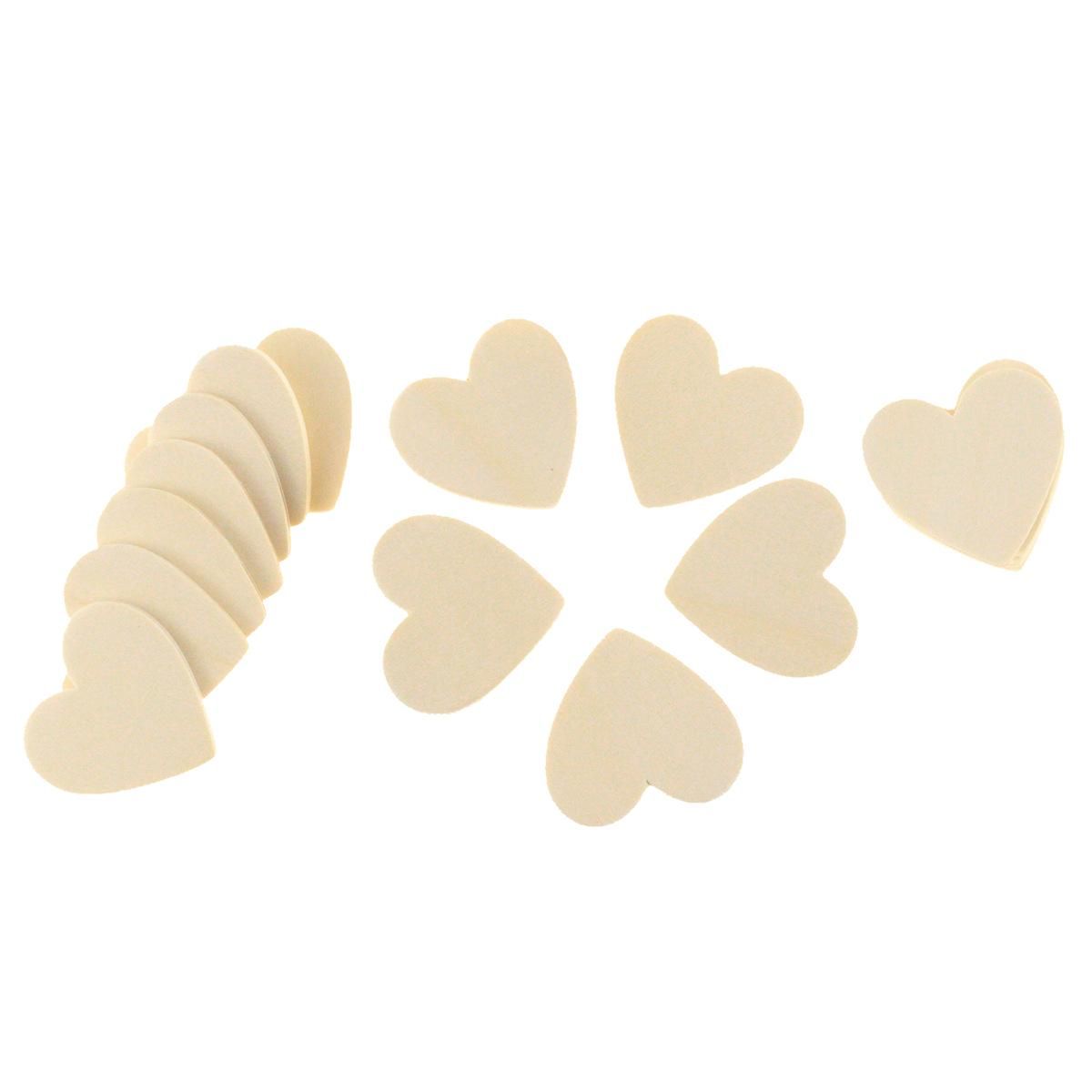 40Pcs Blank Slices Discs Wood Heart Love Unfinished Natural