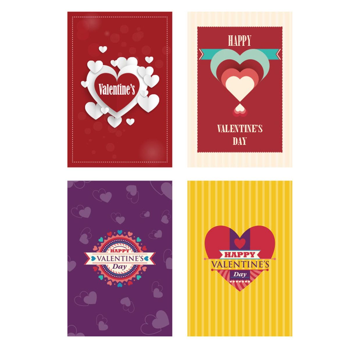8PcsSet Valentines Day Card Sincerest Wishes Valentines Day Holiday Card