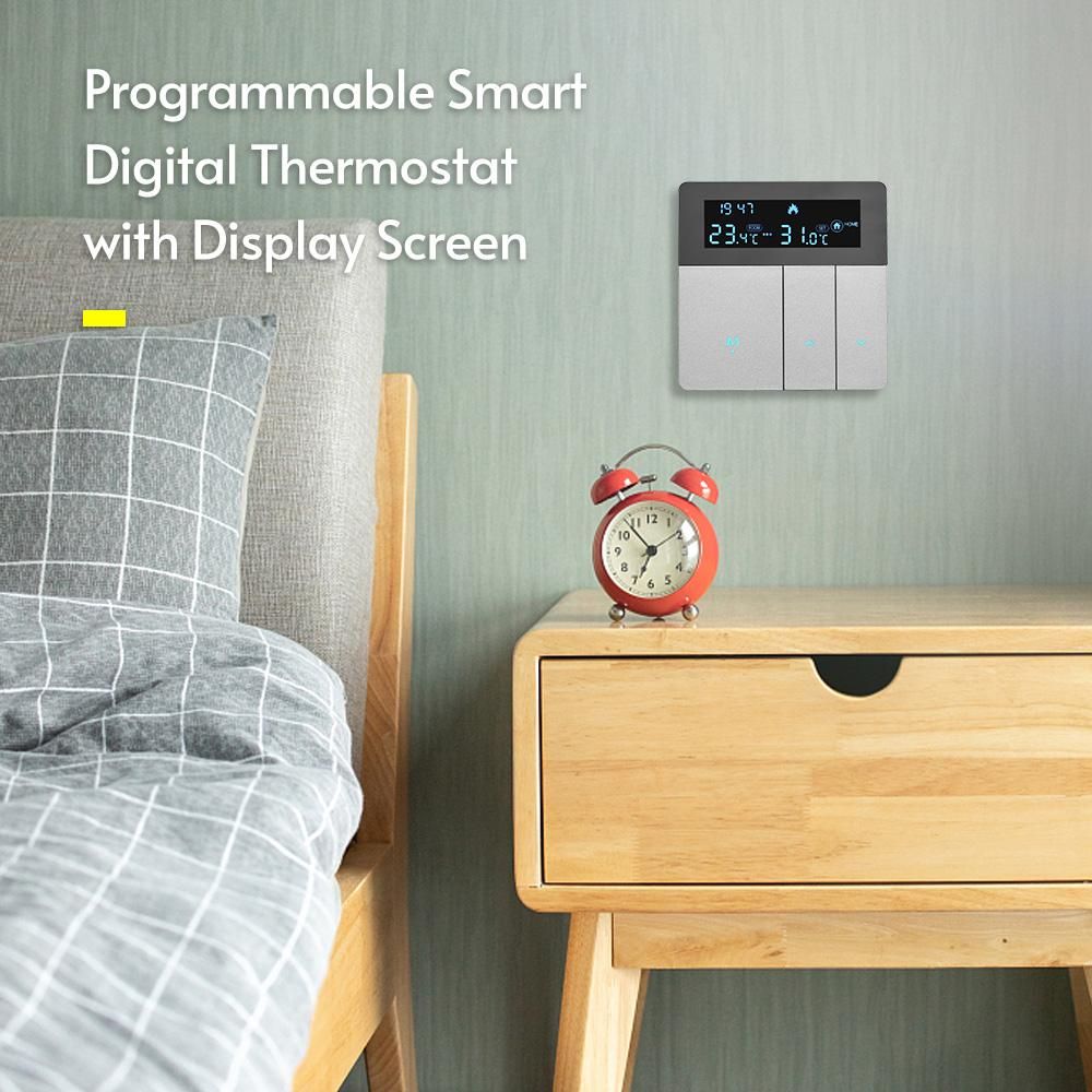 Programmable Smart Digital Thermostat Room Temperature Controller with Display Screen for Home School Office Hotel