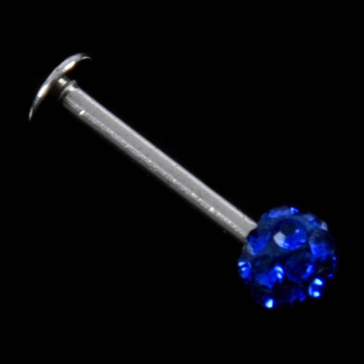 Internally Thread Crystal Labret Lip Stud / Tragus Bar /