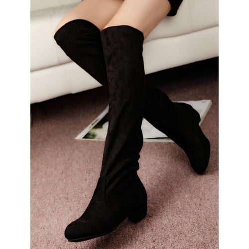 Womens Knee High Heel Ladies Long Cut Out Thigh High Boots
