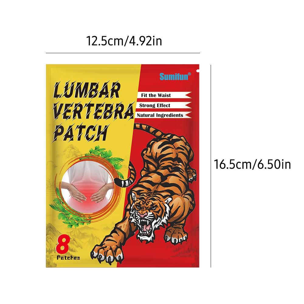 Sumifun 8 PCS/ Bag Pain Relief Patch for Lumbar Vertebra Natural Non-irritating Waist Shoulder Back Neck Joint Patches for Office Worker Driver Elder Sportsman