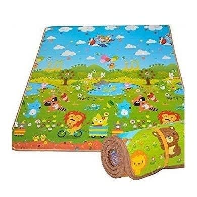 Double Thick - 2 Sided Foam Waterproof Baby Crawling Gym Mat - Medium Size