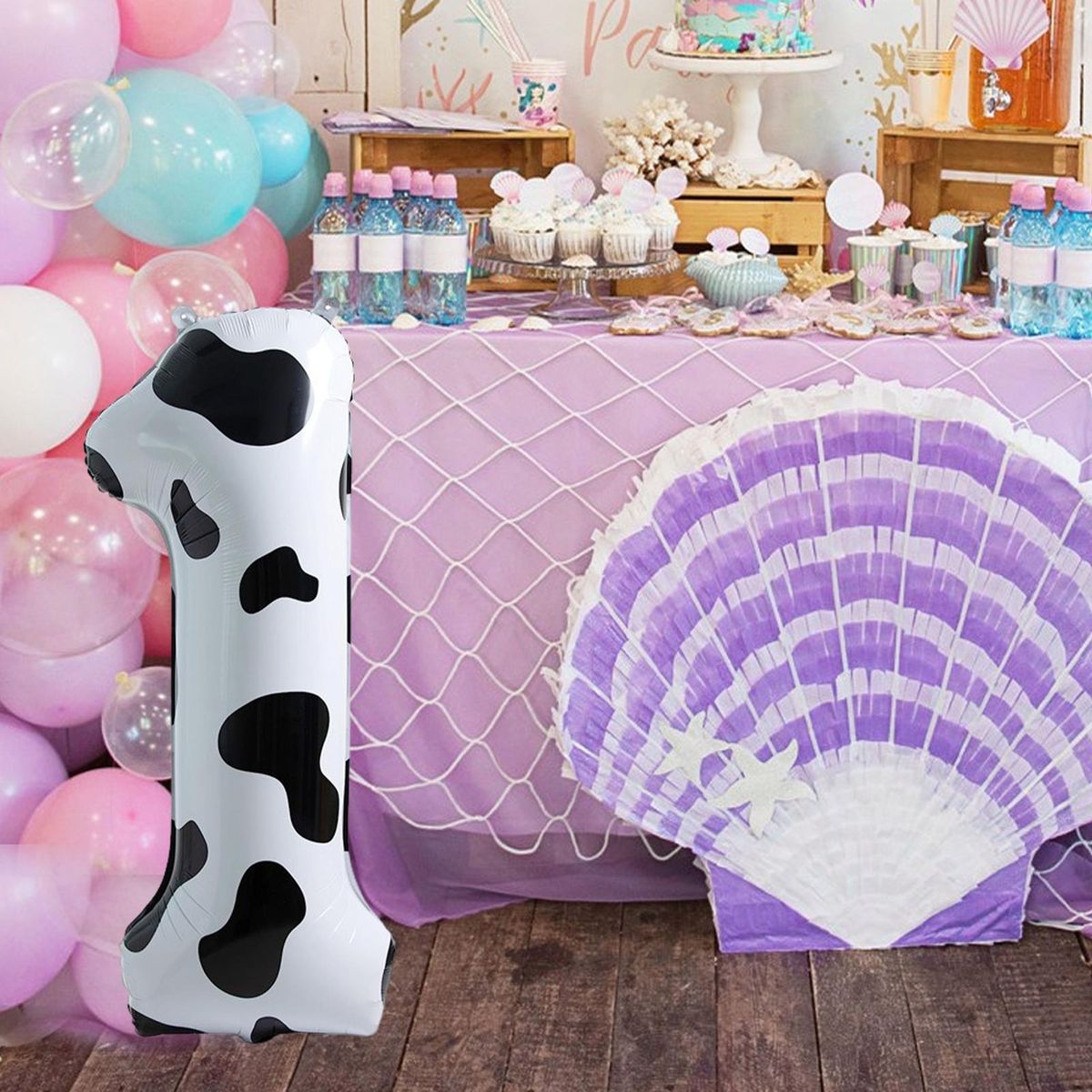 Durable Aluminum Film Balloon Whimsical Cow Number Balloon Fun
