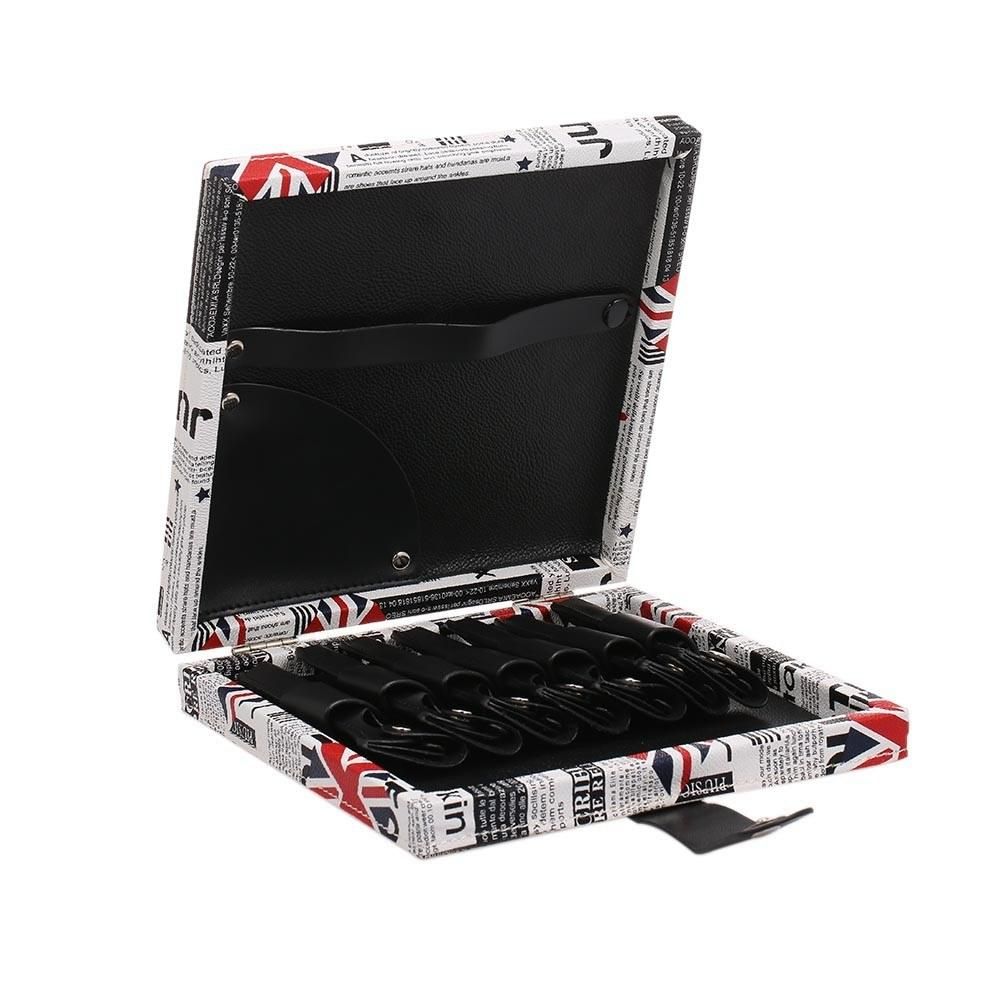 7pcs Hair Scissors Case Shears Holder PU Leather Professional Hairdressing Barber Salon Tools Storage Case