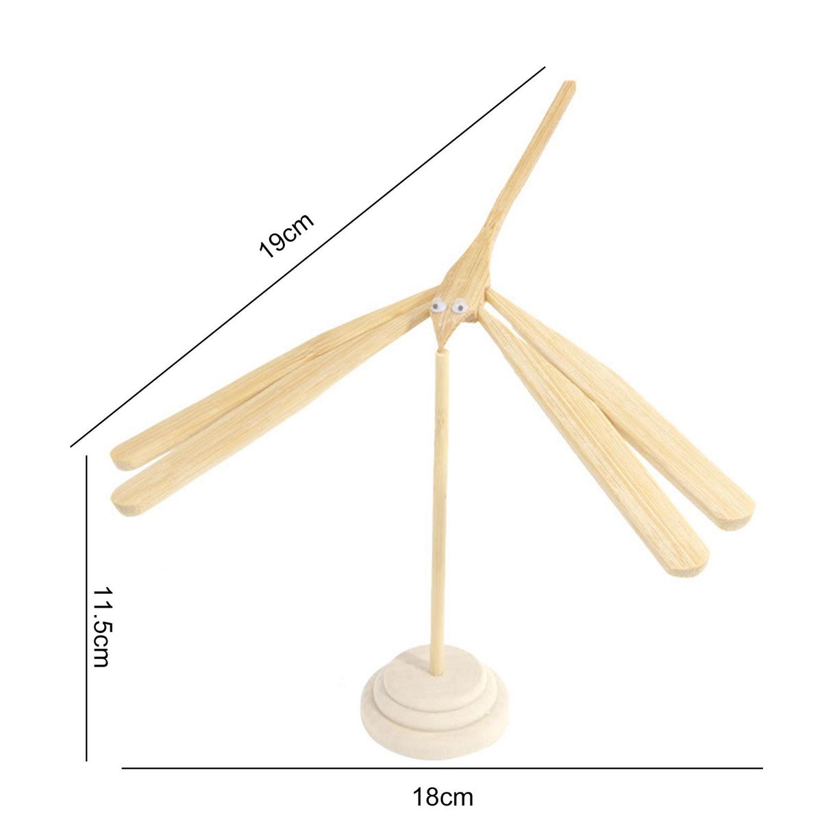 Bamboo Dragonfly Model Art Balance Bamboo Dragonfly Ornament Wooden Color
