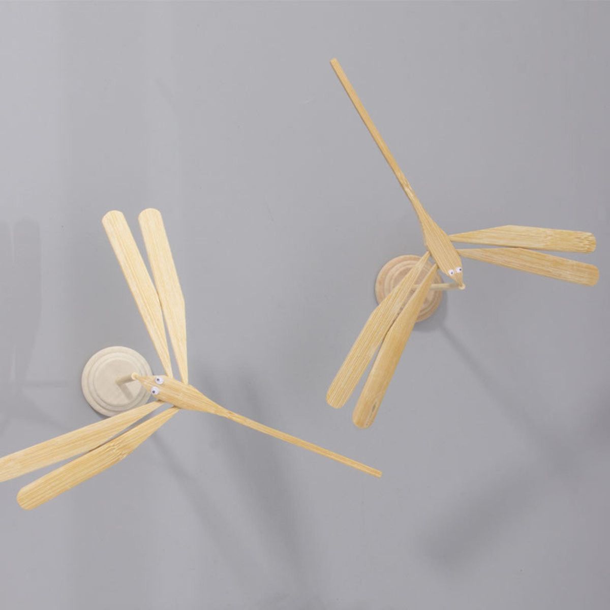 Bamboo Dragonfly Model Art Balance Bamboo Dragonfly Ornament Wooden Color