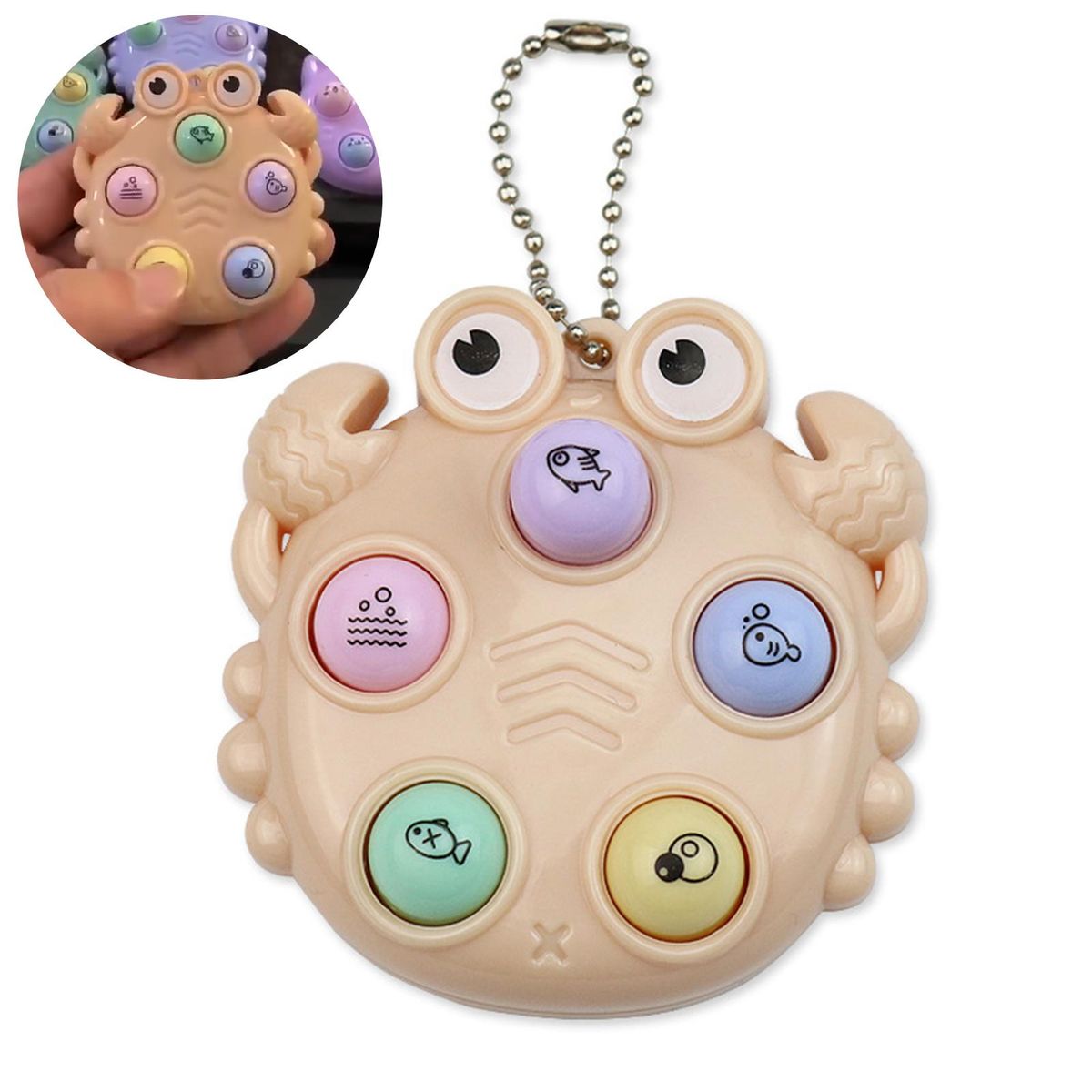 Mini Game Console Whack-a-mole Mini Game Console Keychain Yellow