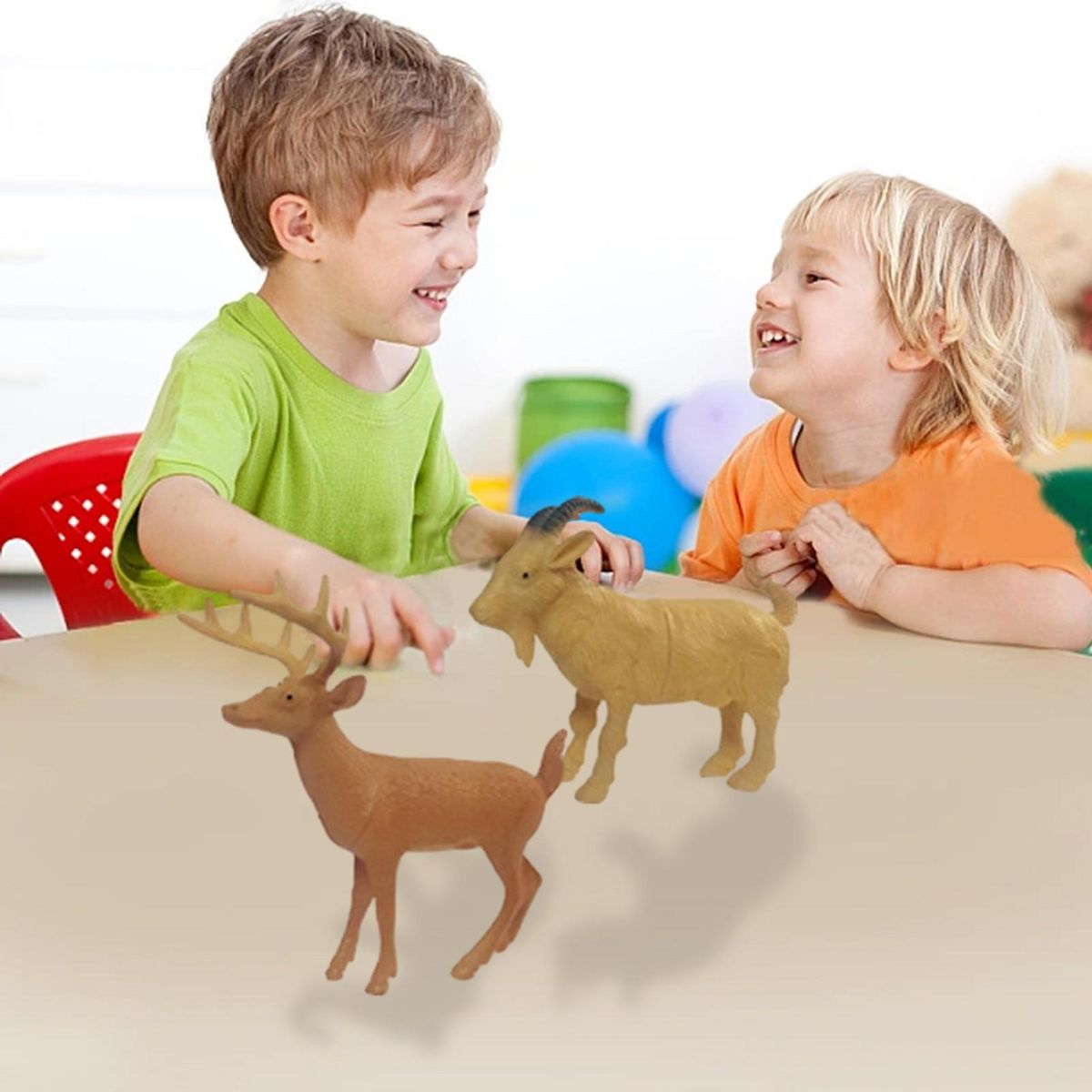2Pcs Animal Ornaments Animal Statue Figurines Desktop Decoration