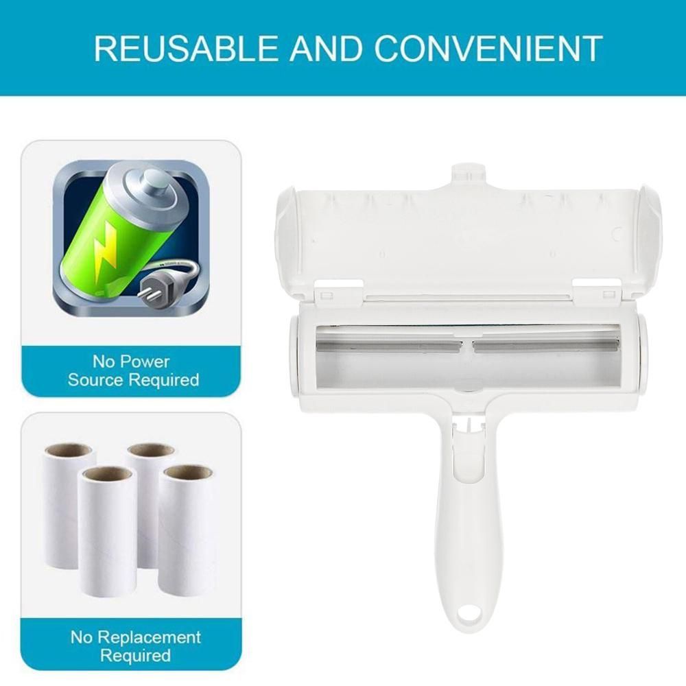 Pet Hair Remover Roller Lint Roller Self Cleaning Dog & Cat Hair Remover Fur Remover No Adhesive or Sticky Tape Needed for Carpets Bedding Clothing