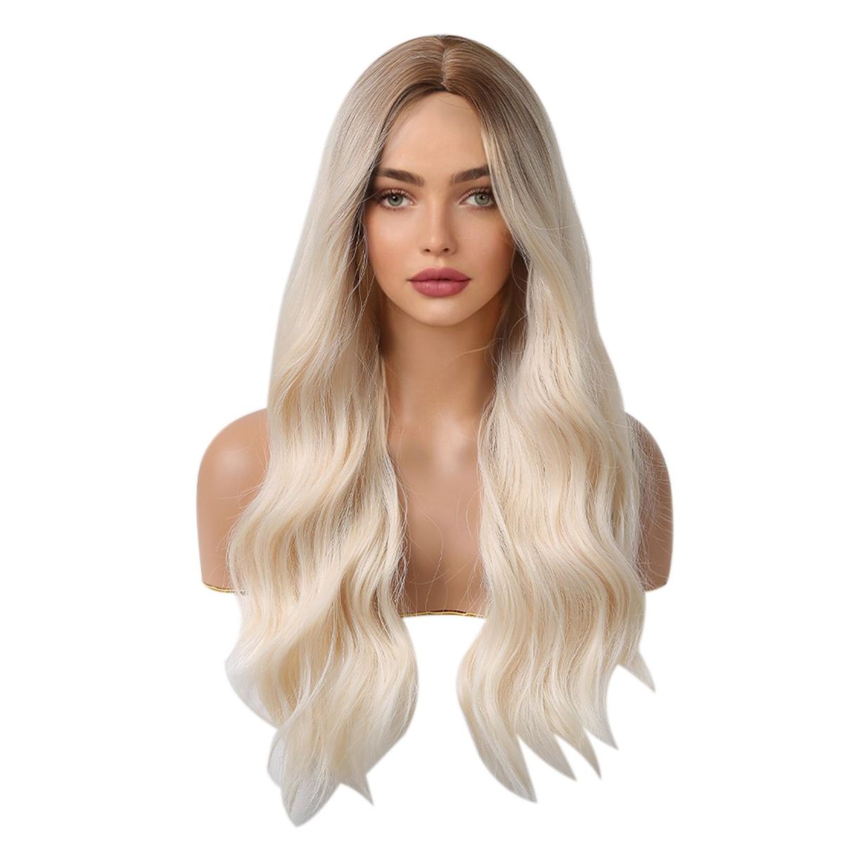 Synthetic Wig Blonde Curly Wavy Wig Long Hairpiece