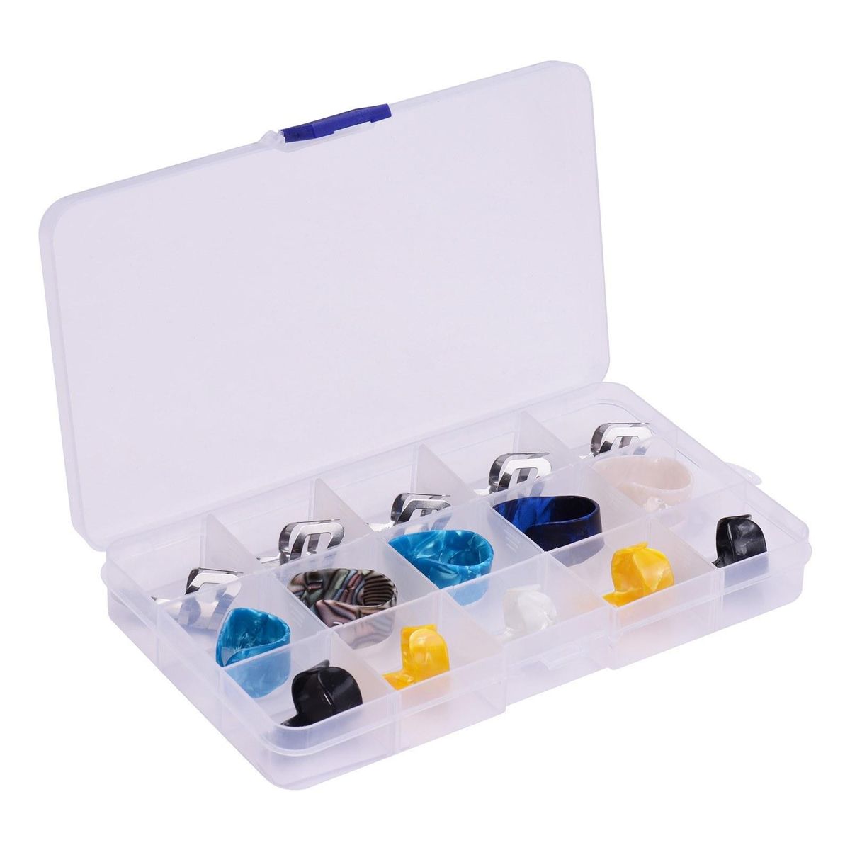 Guitar Thumb Finger Picks Set 5 Thumb Picks 5 Index Finger Picks 5 Metal Picks with Plastic Case