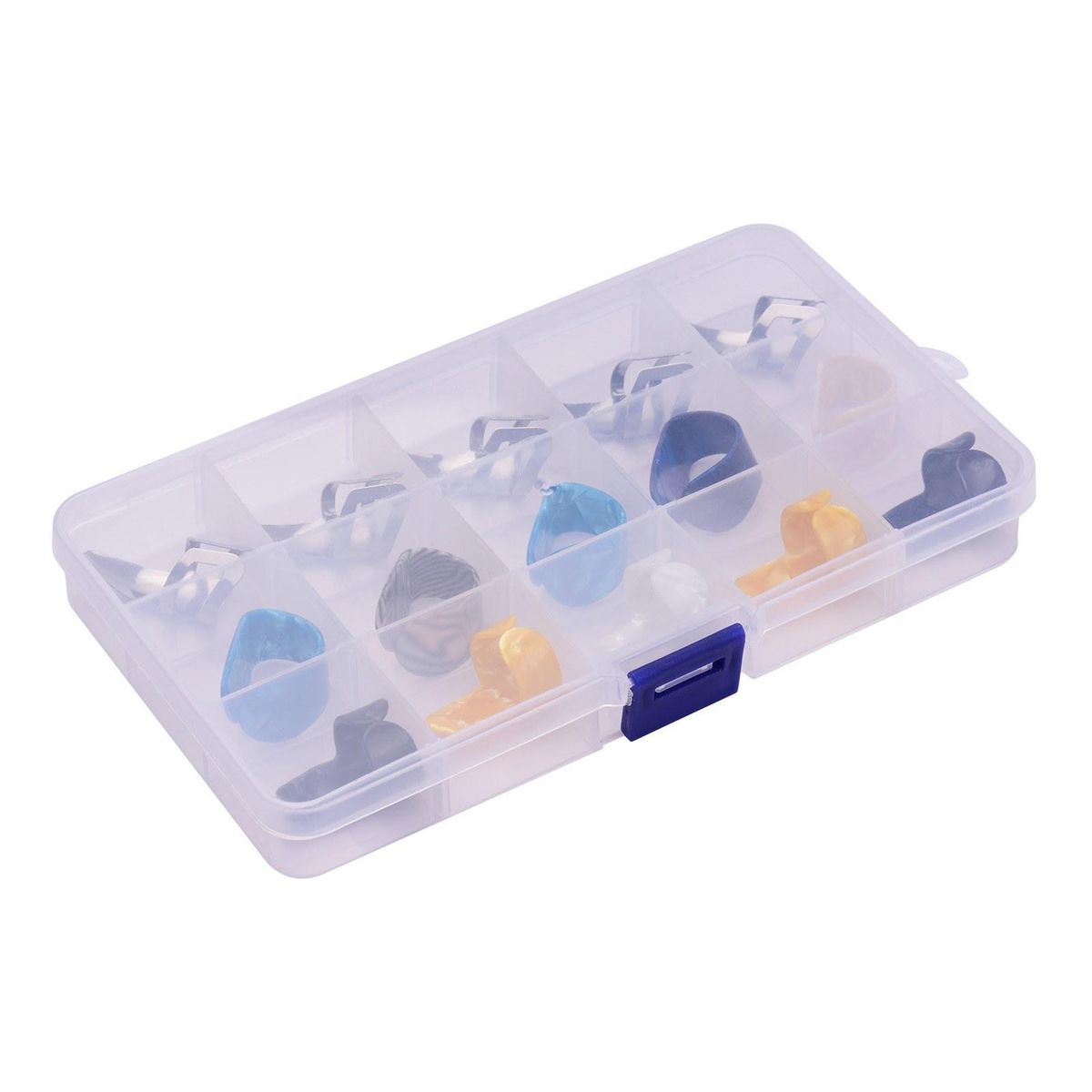 Guitar Thumb Finger Picks Set 5 Thumb Picks 5 Index Finger Picks 5 Metal Picks with Plastic Case
