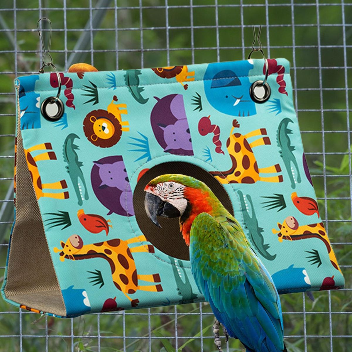 Bird Hanging Hammock Wear-resistant Budgie Parakeet Bird Hammock Lake Blue