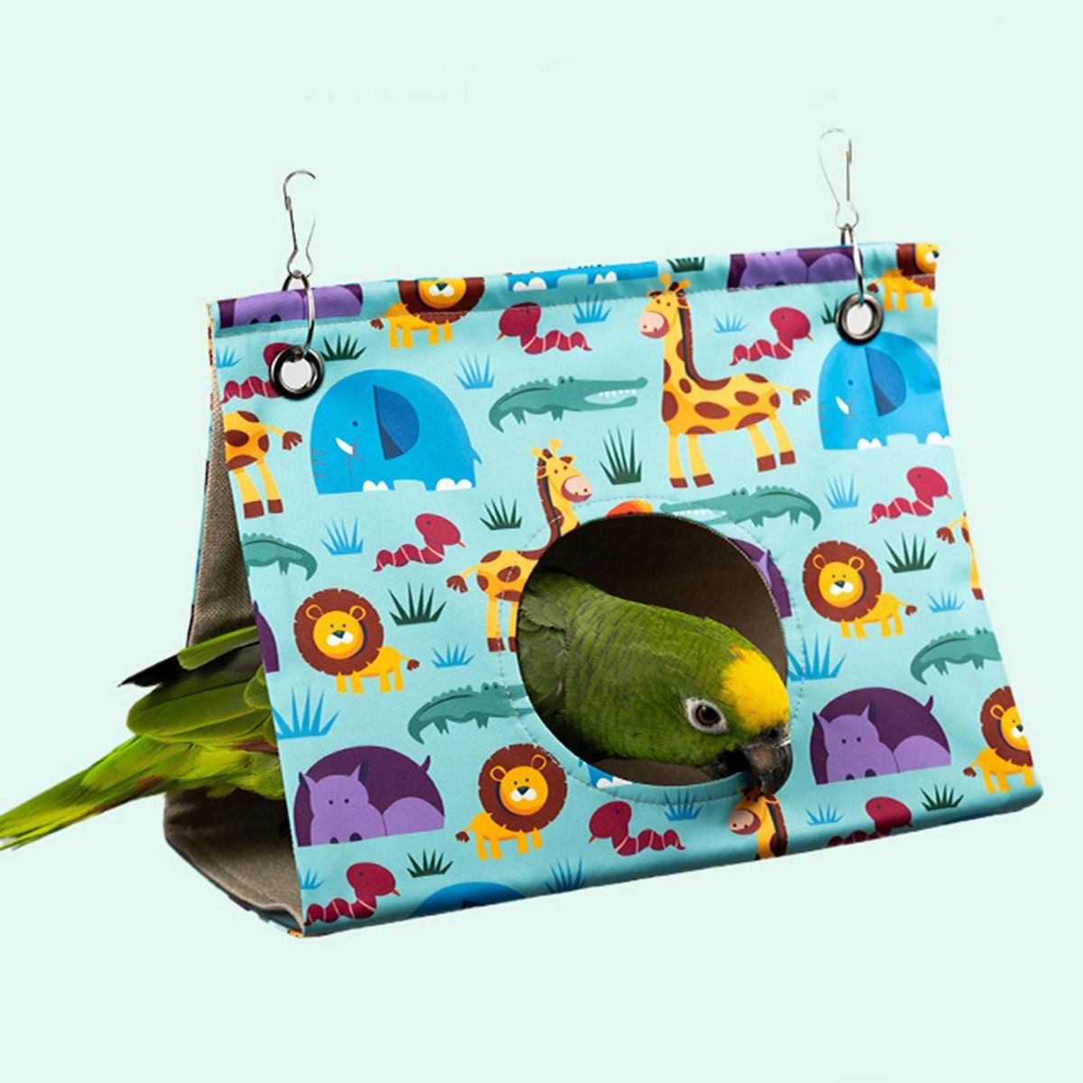 Bird Hanging Hammock Wear-resistant Budgie Parakeet Bird Hammock Lake Blue