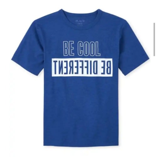 Boys Be Different Be Cool Graphic T-Shirt-Blue