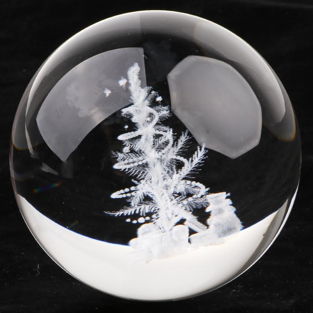 80mm Artificial Clear Crystal Glass Ball Sphere Balls Home Decoration