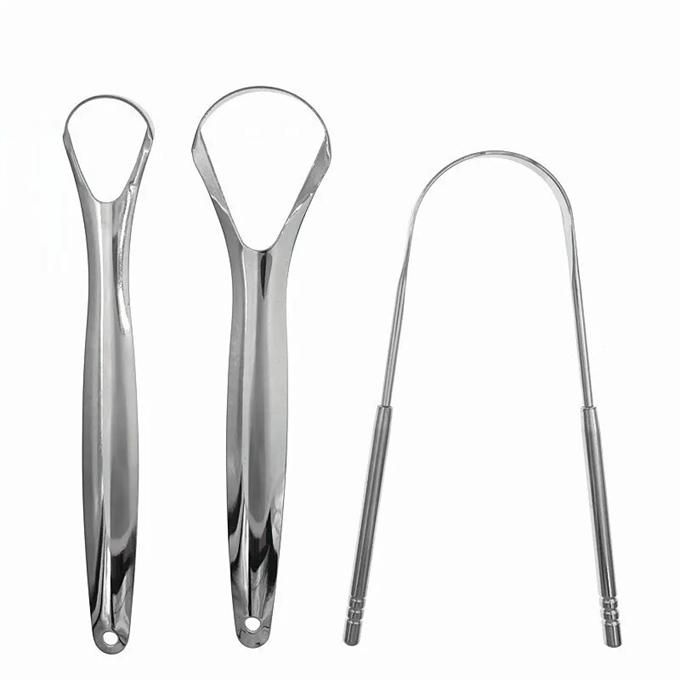 3-Piece Tongue Scraper Cleaner Portable Breath Freshening Tongue Cleaner