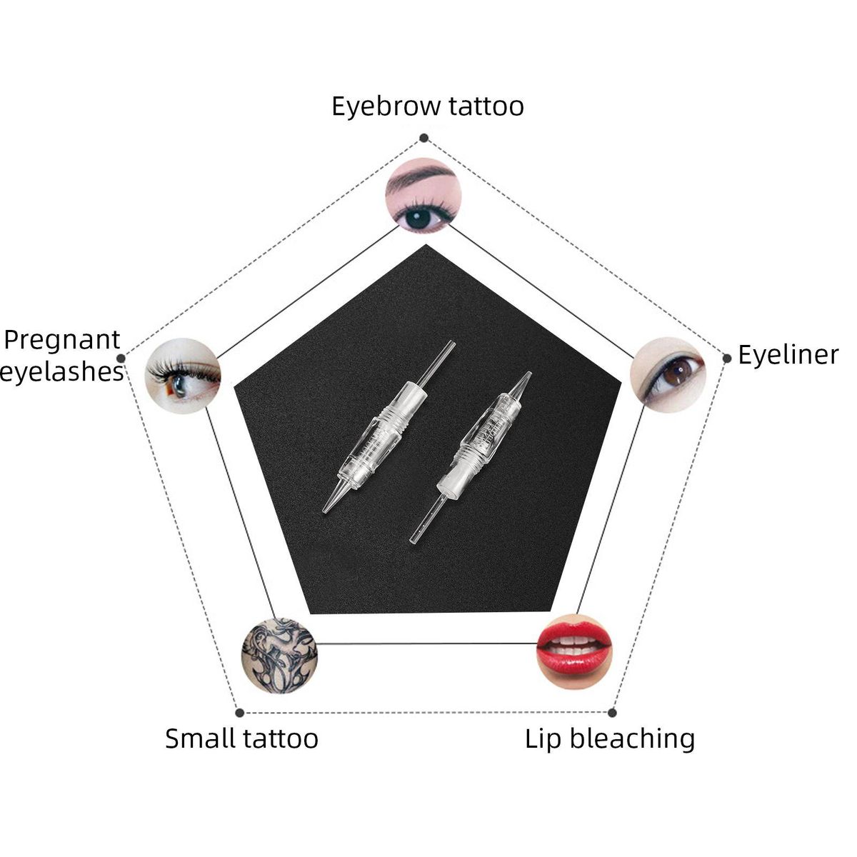 Tattoo Needles 10pcs Eyebrow Lip Tattoo Needle Cartridges Kit Eye Brow Lip Makeup Pen Permanent Tattoo Tool Kit