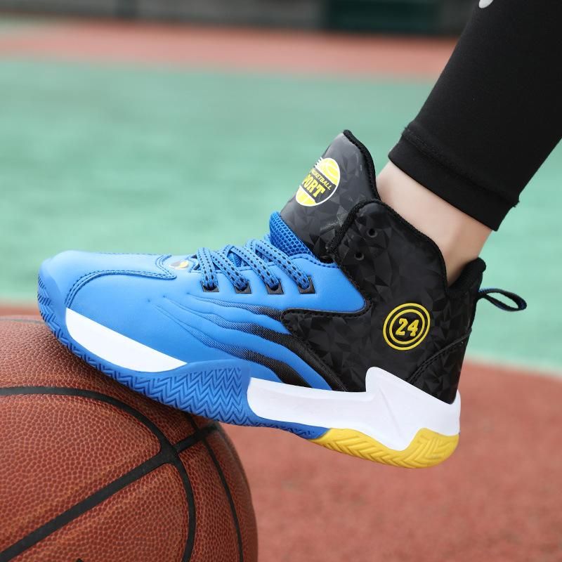Boys basketball shoes leather sneakers basketball shoes Blue