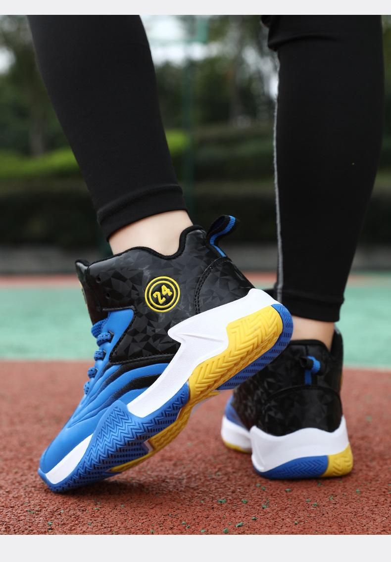 Boys basketball shoes leather sneakers basketball shoes Blue