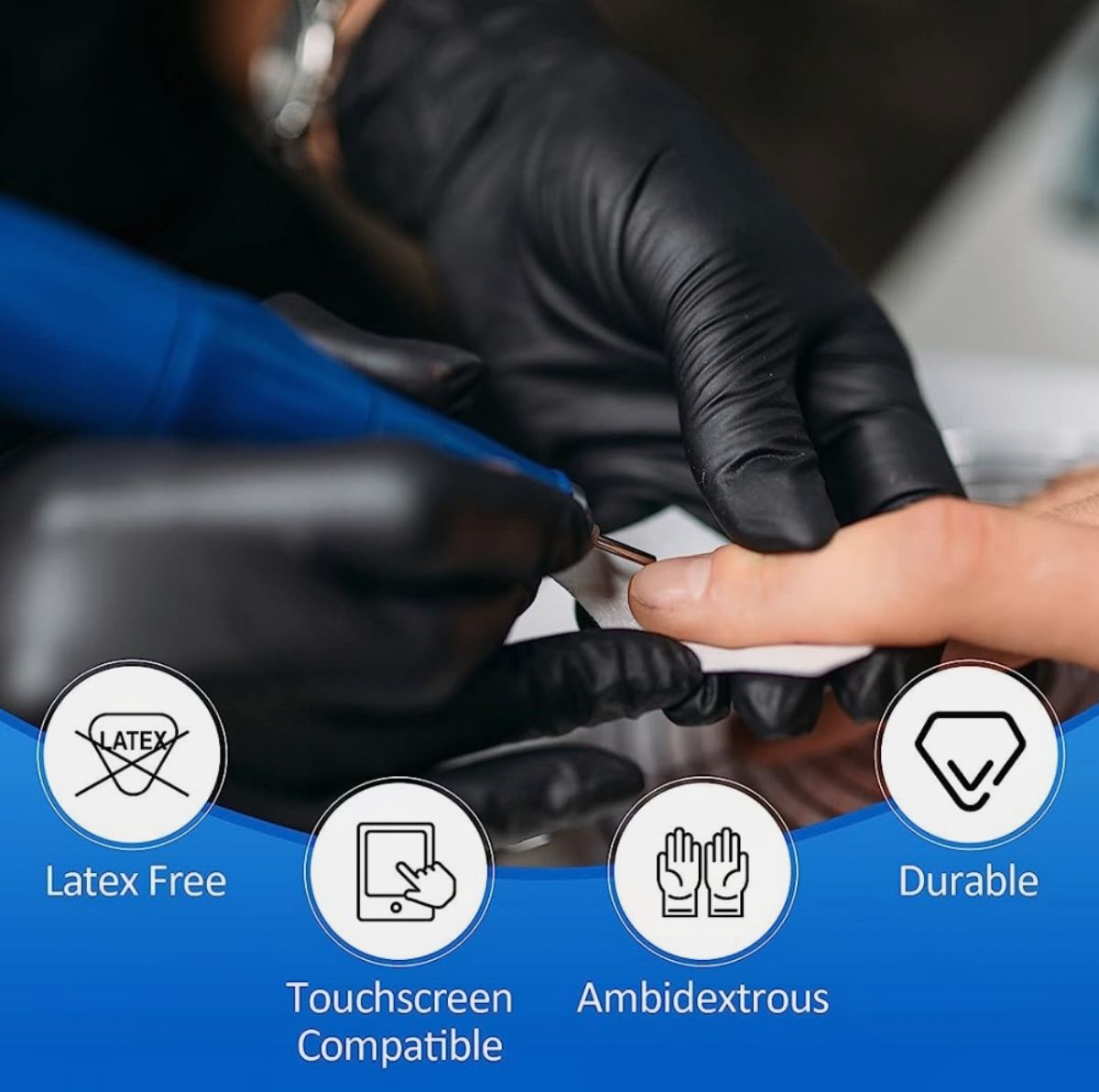 Disposable  Hand Gloves  Latex  & Powder Free Chemical  Resistant.