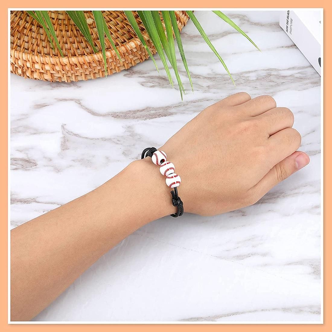 20 Pcs Baseball Charm Bracelets Baseball