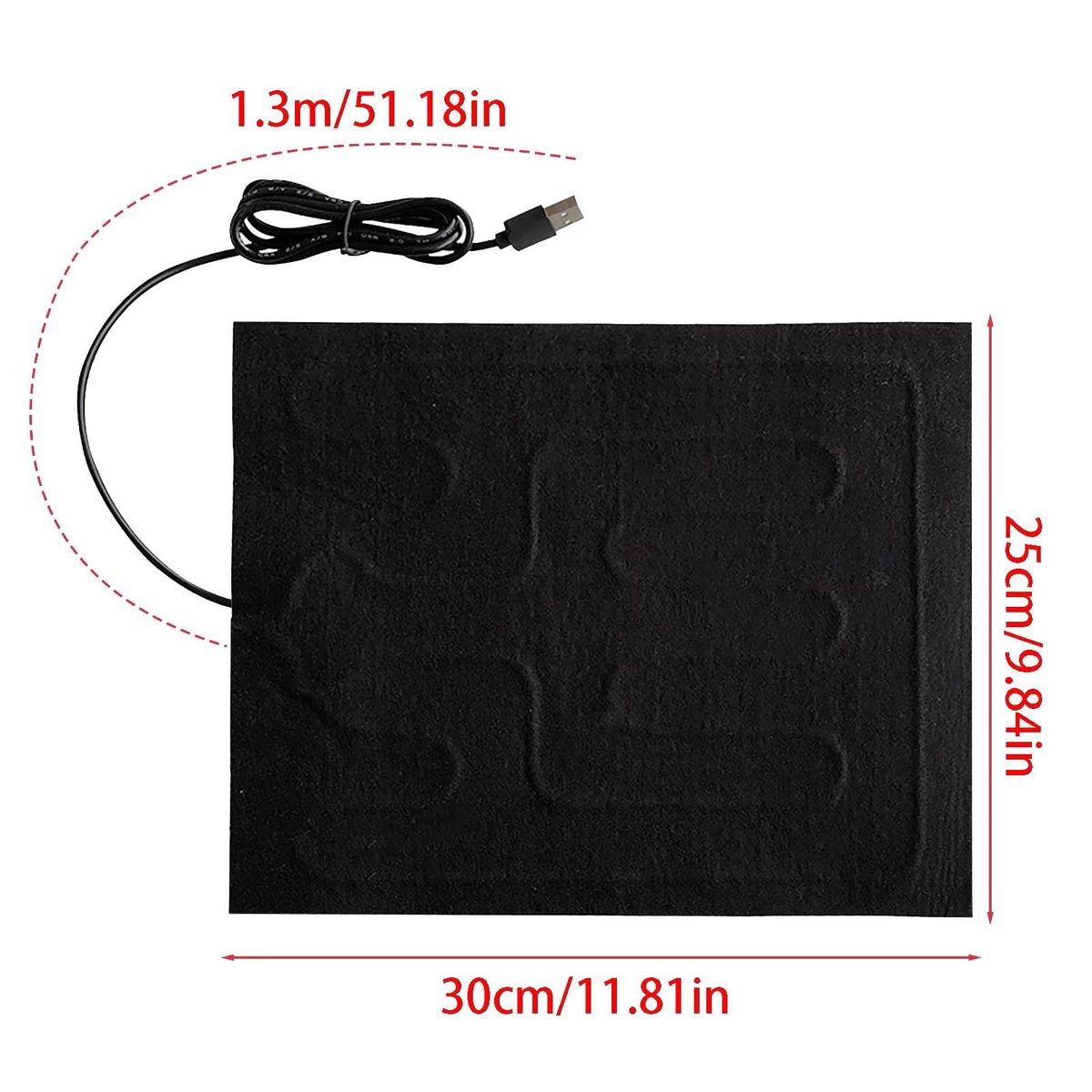 Pet Heating Pad USB Heating Film Warm Folding Heated Sheet Waterproof Car Mat Pet Reptile Winter Warm Climbing