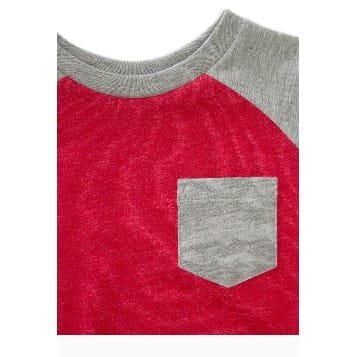 Boys Pocket T-Shirt By Lightning Bug- Red
